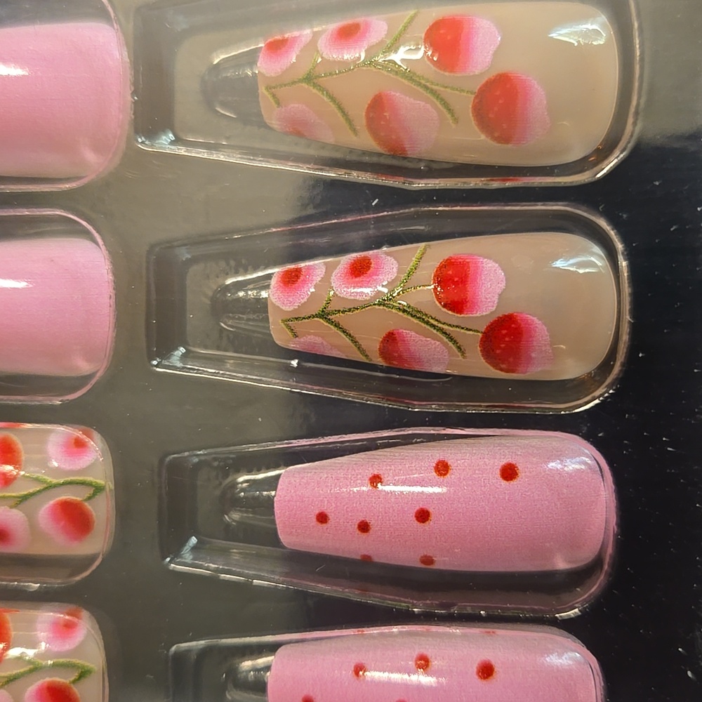 Pink Strawberry Press-On Nails - Picture 2 of 4